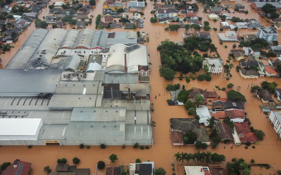 Streets are flooded after heavy rain in Sao Sebastiao do Cai, Rio Grande do Sul state, Brazil, May 2, 2024.