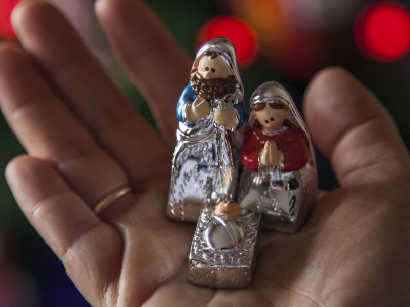 Small Nativity Scene in a hand