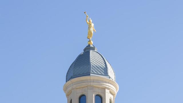 The angel Moroni on the Concepción Chile Temple.