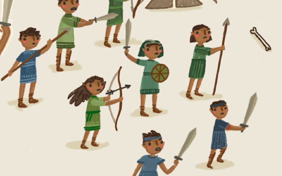 A drawing from the war sections of “The Book of Mormon Timeline”