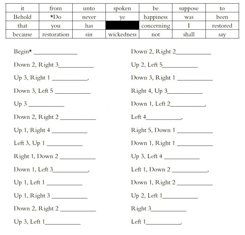 Book of Mormon Scripture Puzzles