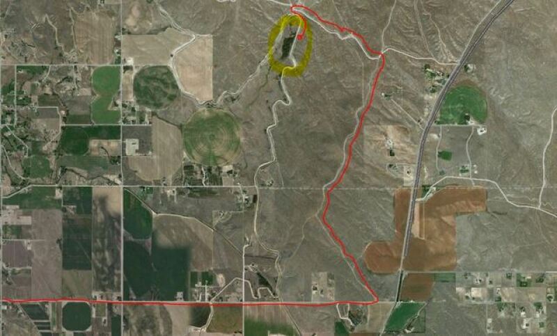 A map of the road that Chris felt prompted to wander as he searched for the stolen truck.