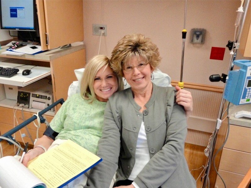 Brooke with her mom in the hospital