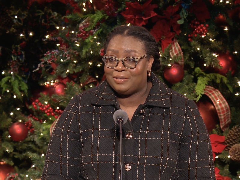 Sister Tracy Y. Browning speaks at the First Presidency's 2023 Christmas devotional.