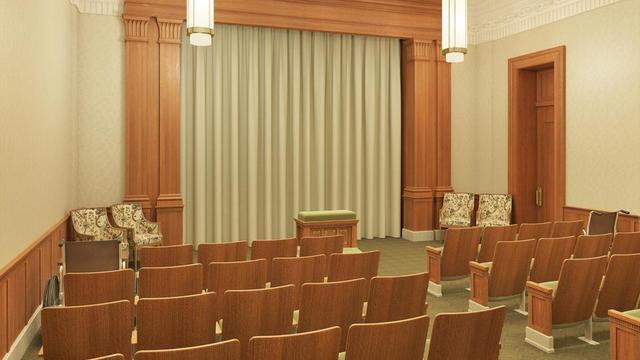 A rendering of an endowment room in the Pocatello Idaho Temple.