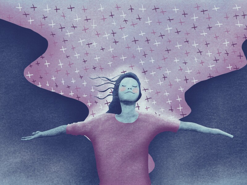 illustration of a woman representing positive mental health