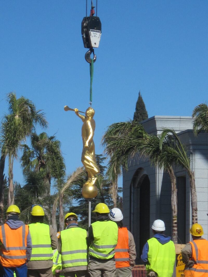 LDS Living Exclusive: Photos of the Cordoba Argentina Temple Angel Moroni Placement