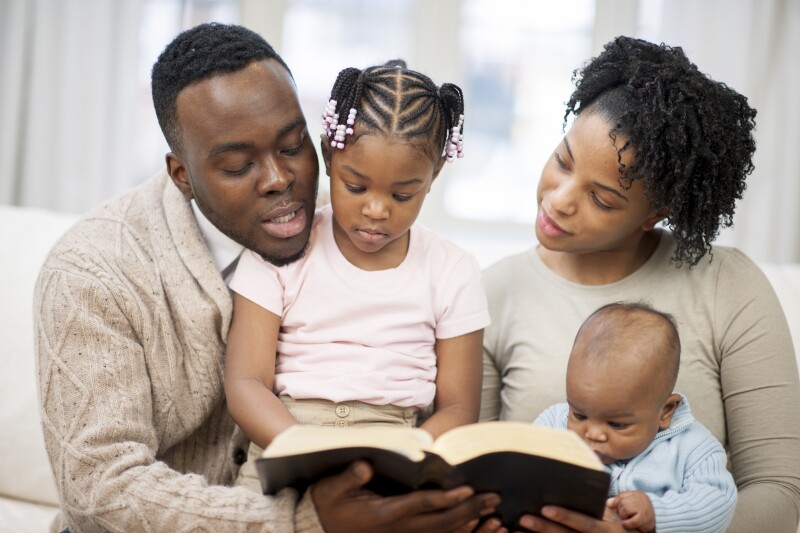 Family Reading the Bible Together