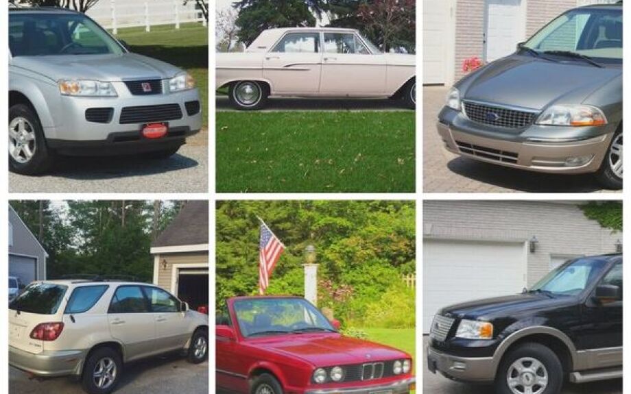 The cars Brooke's family has bought on eBay.