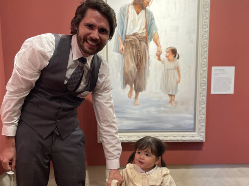 Jordan Ring-Sakabe with his daughter Luna