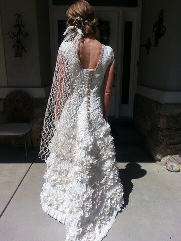 LDS Woman Finds Answer to Prayers Creating Modest Wedding Dresses from Toilet Paper