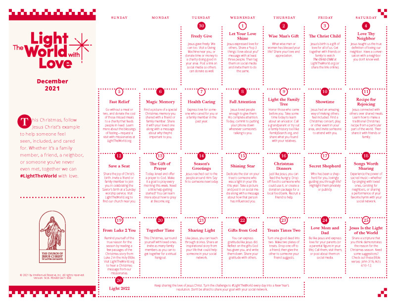Light The World 2025 Calendar