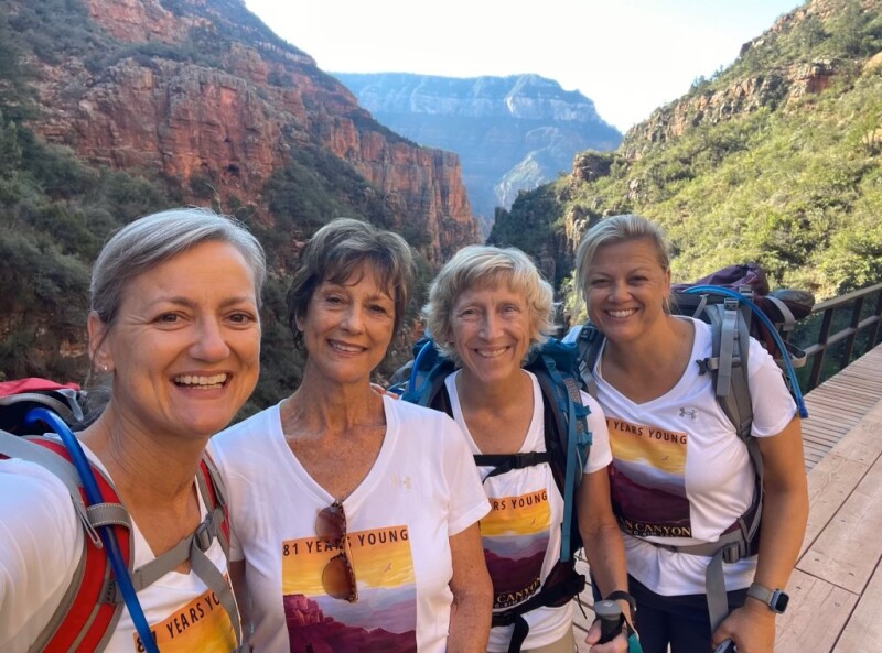 From left to right, Brenda, Fran, Laurie, and Lynnette at the North Rim.