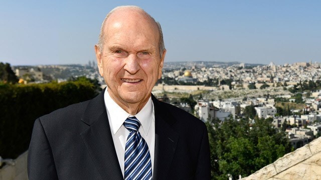 President Russell M. Nelson overlooking Jerusalem as he testifies of Christ.