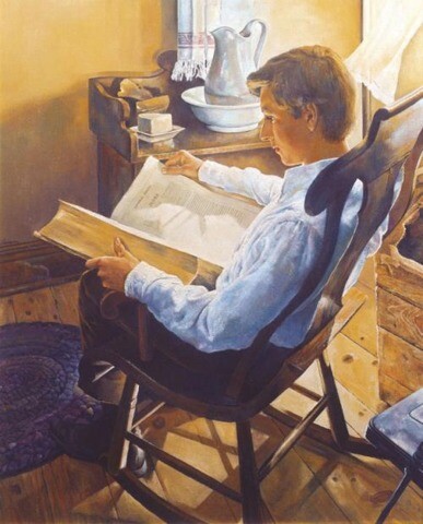 "Joseph Smith Seeks Wisdom from the Bible" by Dale Kilbourn. Image via lds.org