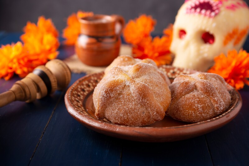 Pan,De,Muerto.,Typical,Mexican,Sweet,Bread,That,Is,Consumed