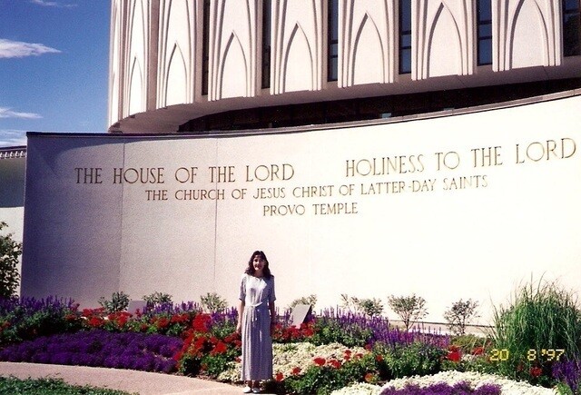 Sahar Qumsiyeh on the day she received her endowment at the Provo Utah Temple.