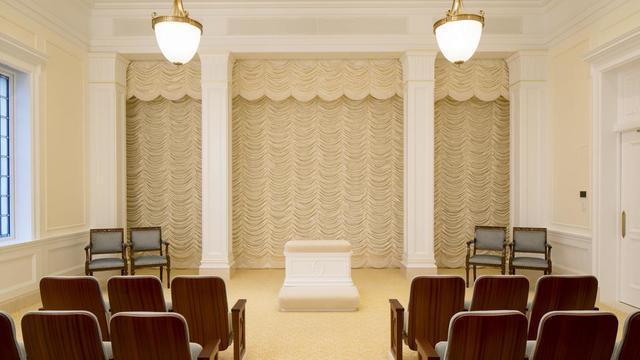 An instruction room in the Concepción Chile Temple.