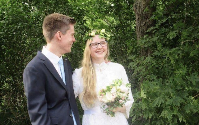 Persson and Krekula on their wedding day