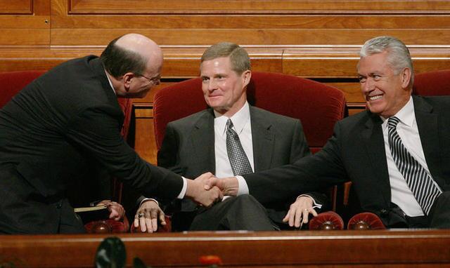 Image titleElder Cook, Elder Bednar, and Elder Uchtdorf. Image from Deseret News.