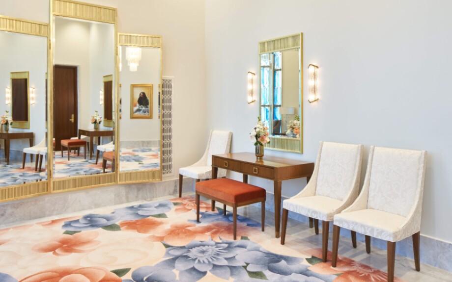 The bride's room inside the new Brasília Brazil Temple.