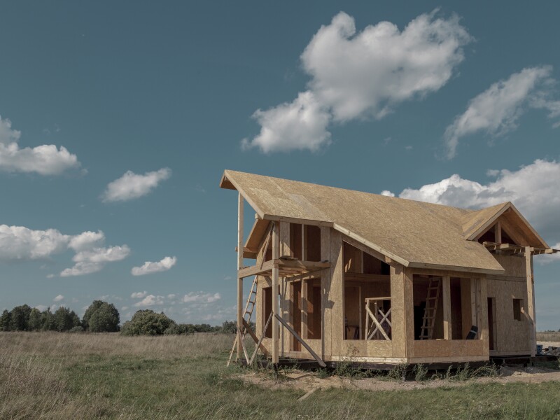 New construction of a house Framed New Construction of a House Building a new house from the ground up