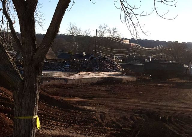The former St. George East stake center is demolished.