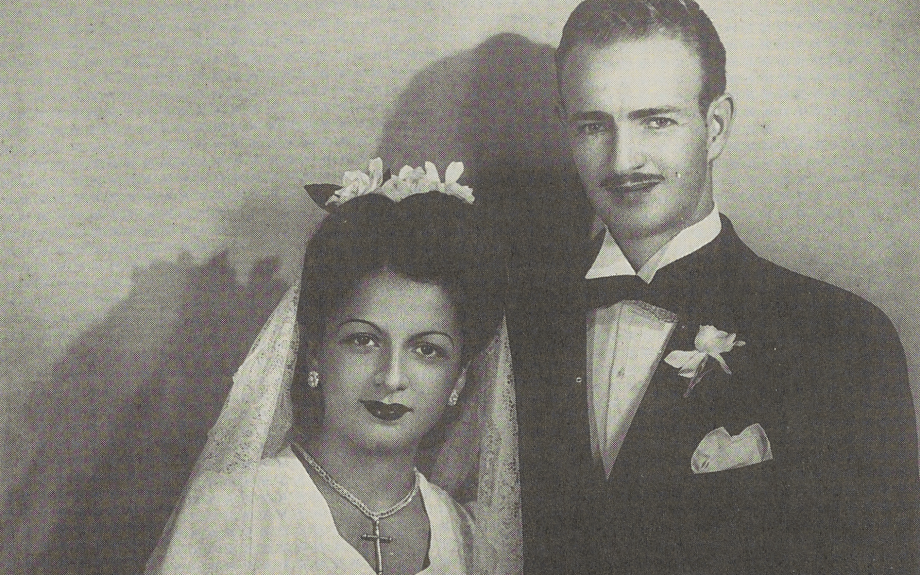 Carmen y John el día de su boda