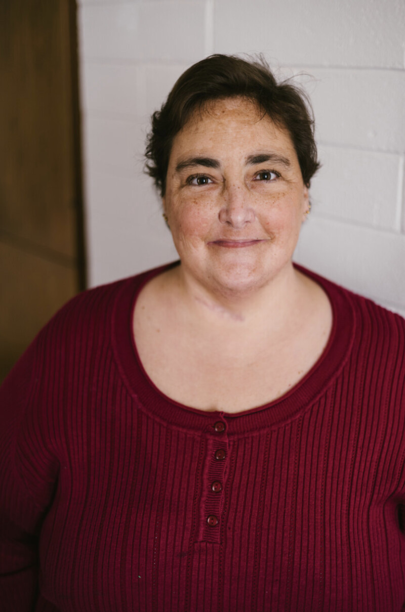 A portrait of a woman smiling