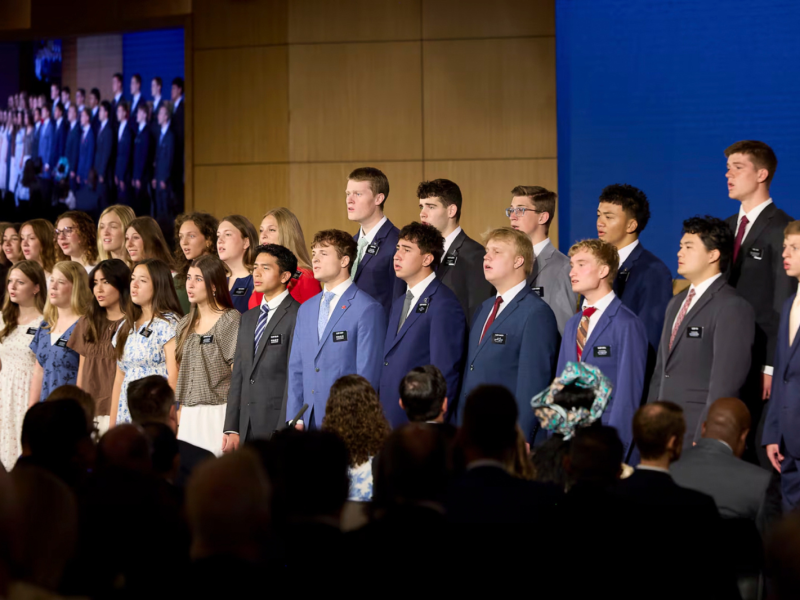 Missionary choir sings at the 2026 Seminar for New Mission Leaders at the Provo Missionary Training Center in Provo, Utah, on Thursday, June 18, 2026.