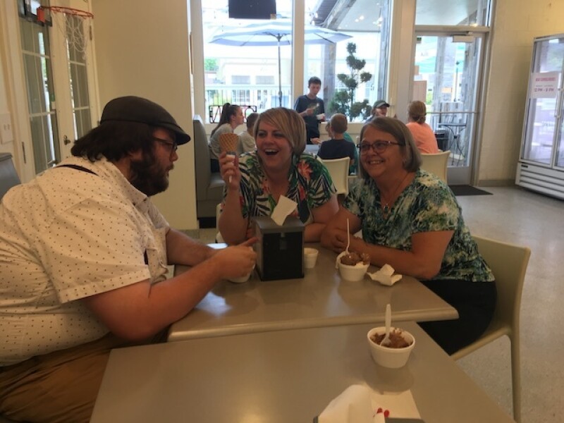 KaRyn with her mother and brother.
