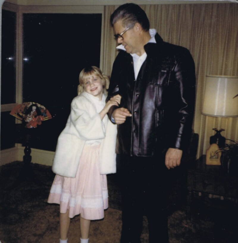 Julie with her father before a daddy-daughter dance. In a dream, Julie's father helped her to realize her true potential for family history work.
