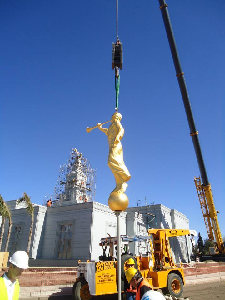 Exclusive Photos: Cordoba Argentina Temple Angel Moroni Placement