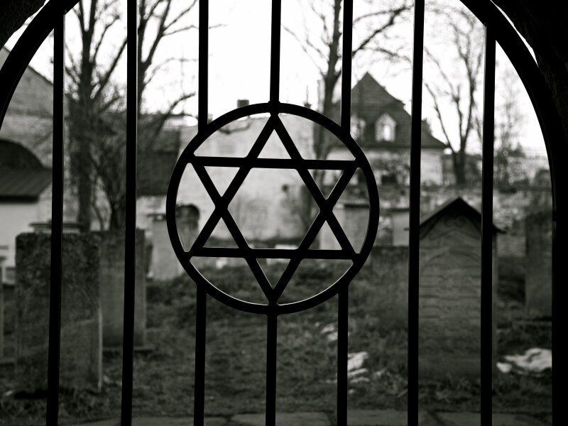 Judaism. Jewish Star of David. Jude Cemetery.Ghetto. Holocaust. Auschwitz.