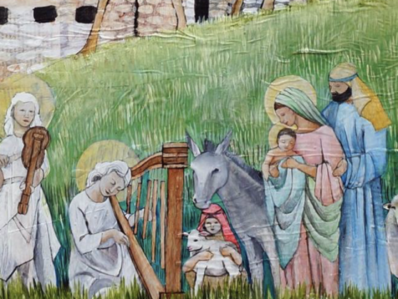 Shepherds worship the Christ Child