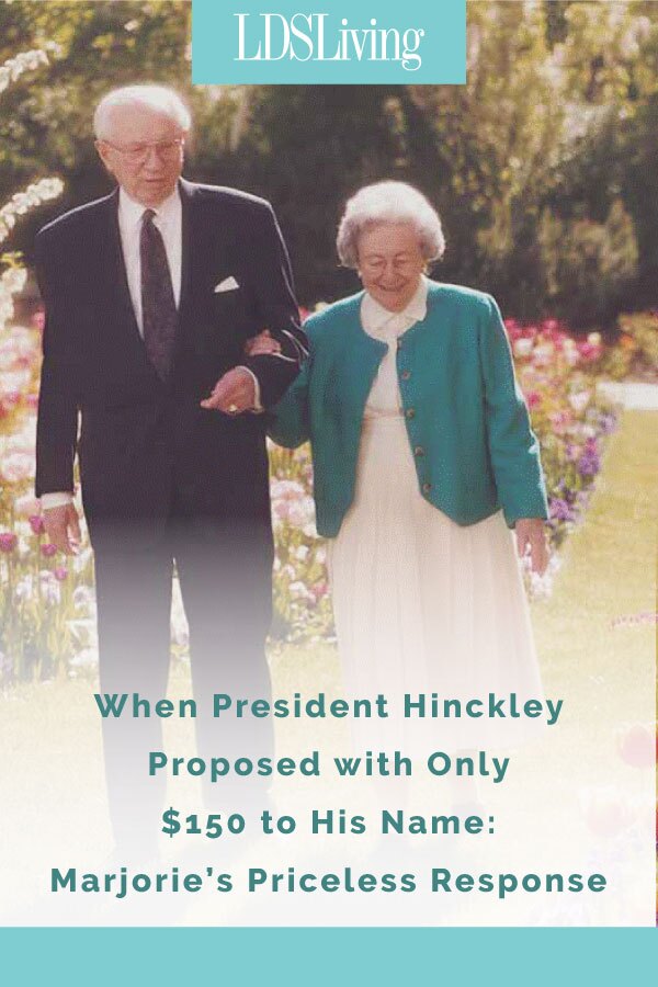 Before marrying Marjorie, even President Hinckley had some concerns about his personal financial situation. We can all take comfort from his and his wife’s faith to move forward, no matter the circumstance and to trust that the Lord would provide. 