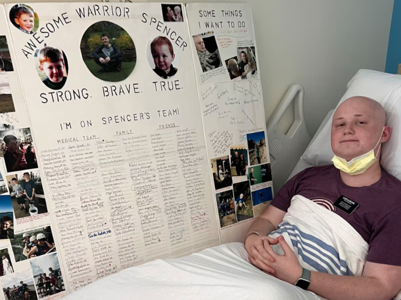 Elder Spencer Blanchard poses for a photo during his most recent cycle of treatment in Portland, Oregon, May 9, 2025.