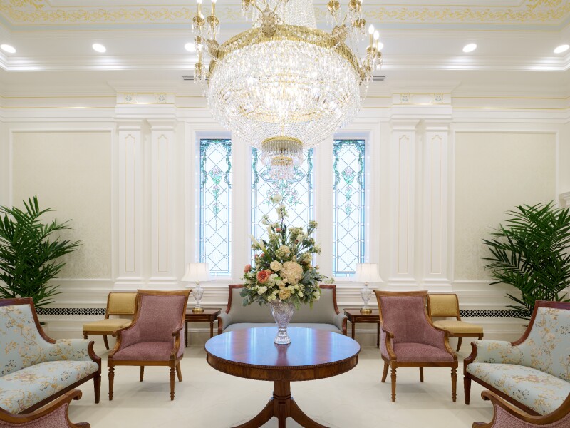 The Celestial Room inside the Columbus Ohio Temple.