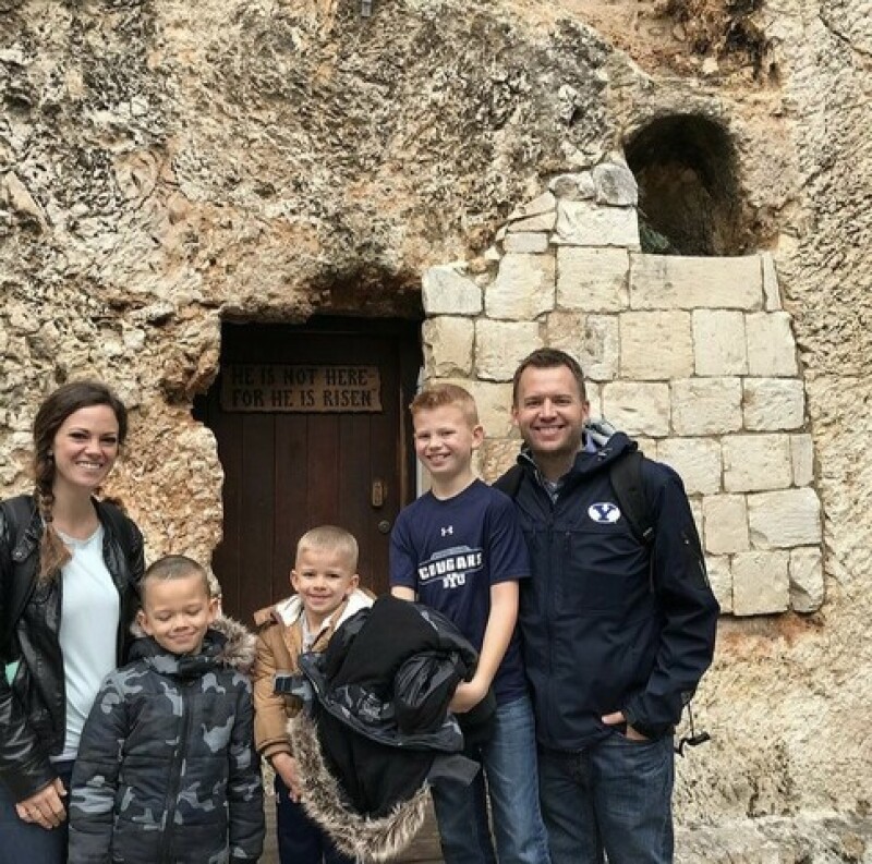 Sheradon and family in Jerusalem.