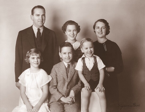 President Nelson with his father, mother, two sisters, and brother.