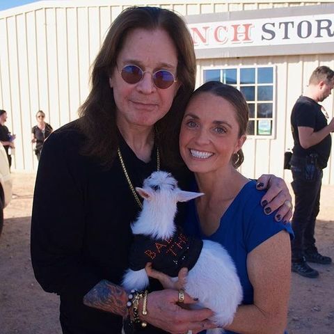 Ozzy Osbourne tries goat yoga