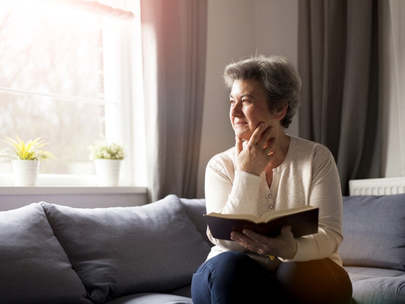 senior woman with Bible