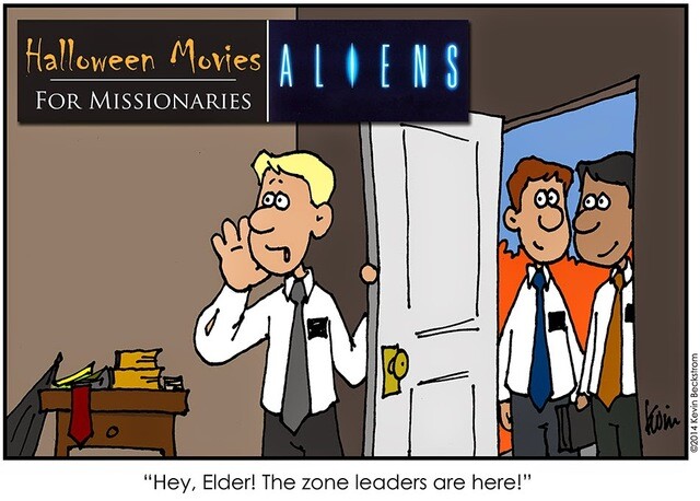 LDS Missionary Comic about Halloween Moves by Keven Beckstrom