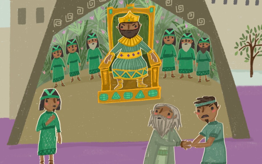 A drawing of King Noah from “The Book of Mormon Timeline”