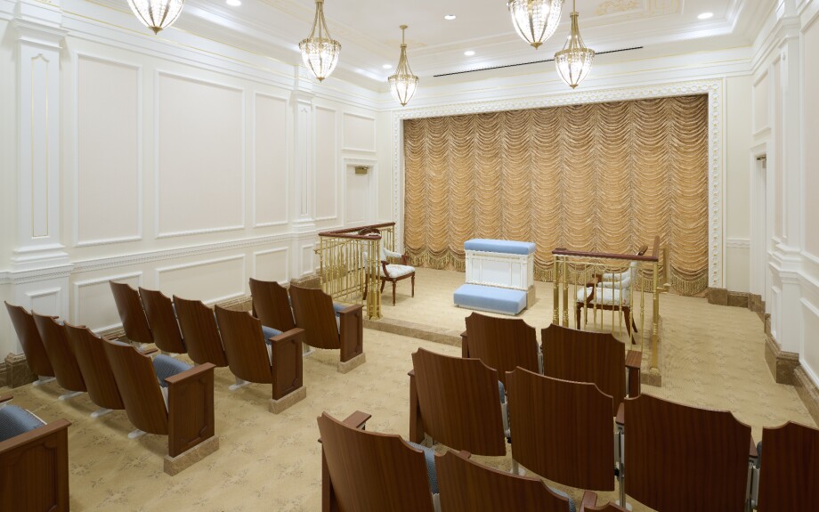 An instruction room inside the Columbus Ohio Temple.