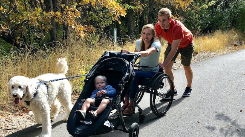 Brittany with her husband and son.