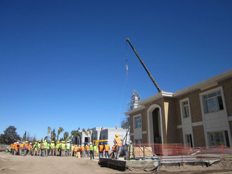 Exclusive Photos: Cordoba Argentina Temple Angel Moroni Placement