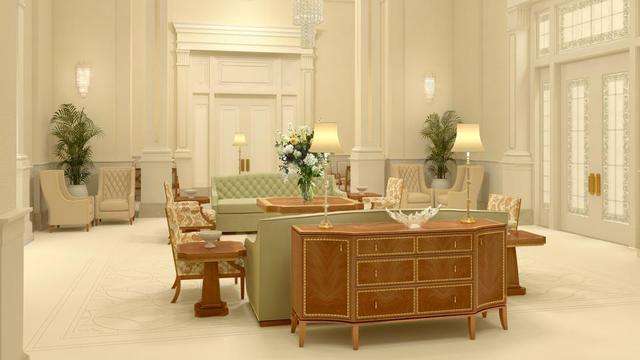 A rendering of the Pocatello Idaho Temple celestial room.