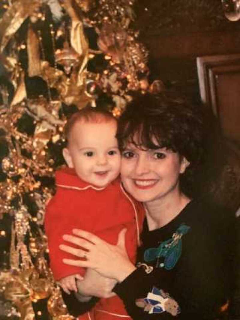 Paula with her son Benson during the Christmas of 2002. That year, Paula spent much of her time with Benson as he recovered from bouts of bronchitis. 