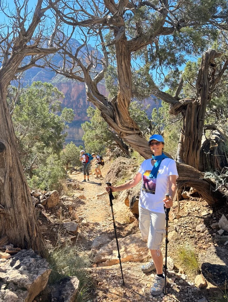 Fran hiking deeper in the Grand Canyon.